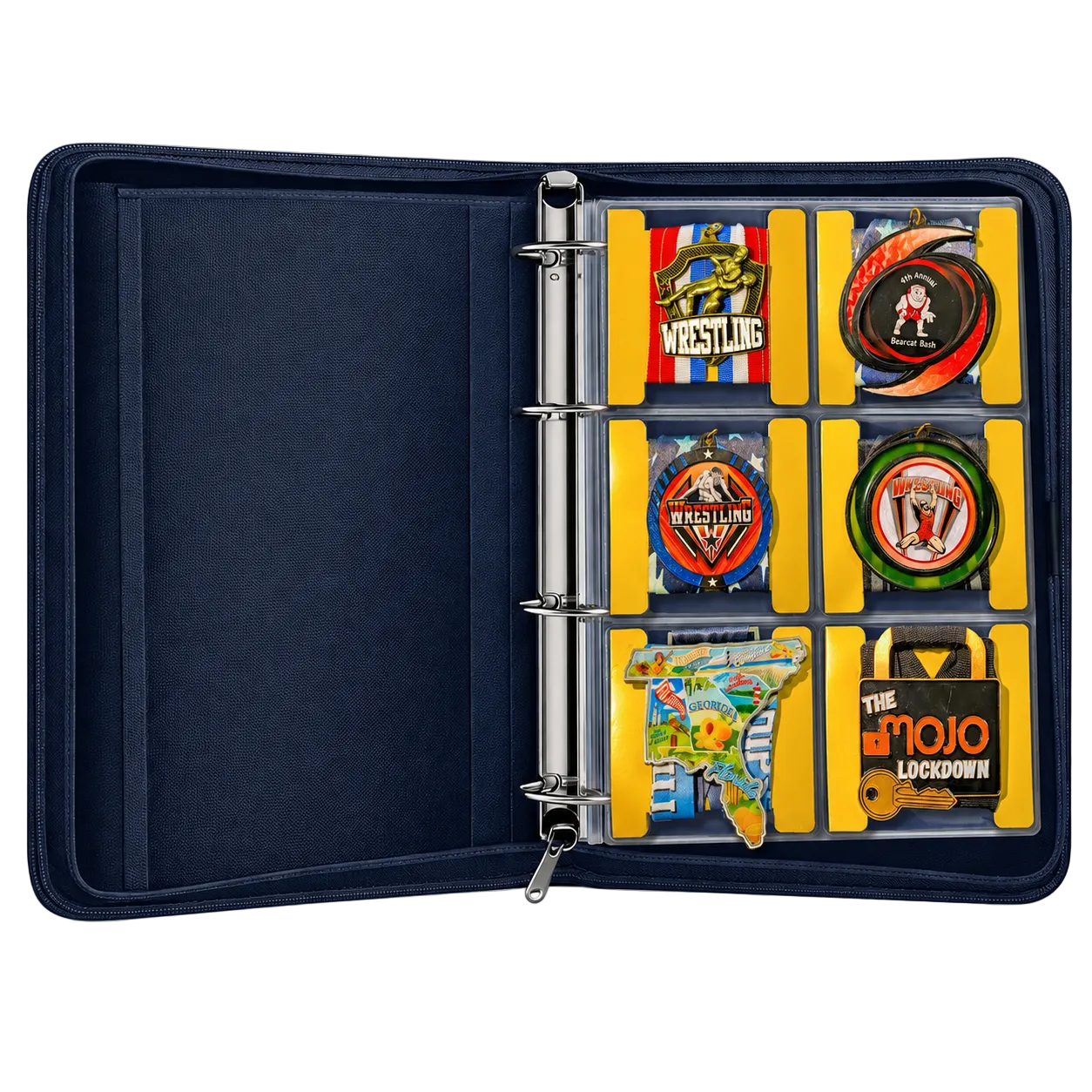 Open Honor Hold achievement storage system with medals, ribbons, certificates, and Memory Cards
