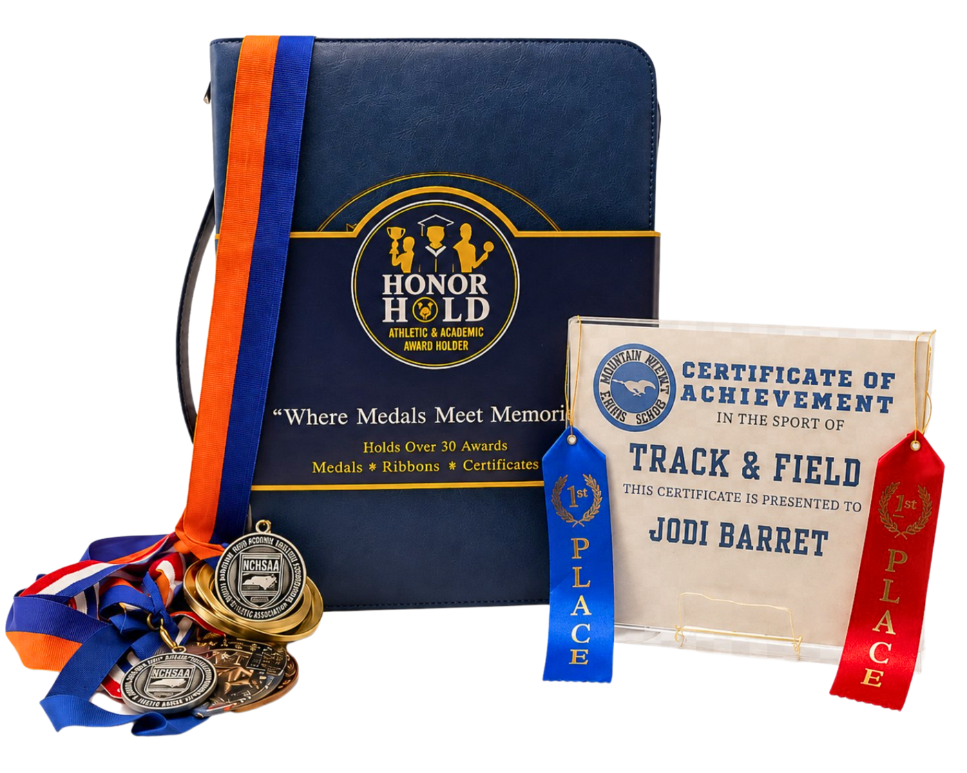 Honor Hold athletic and academic achievement storage system