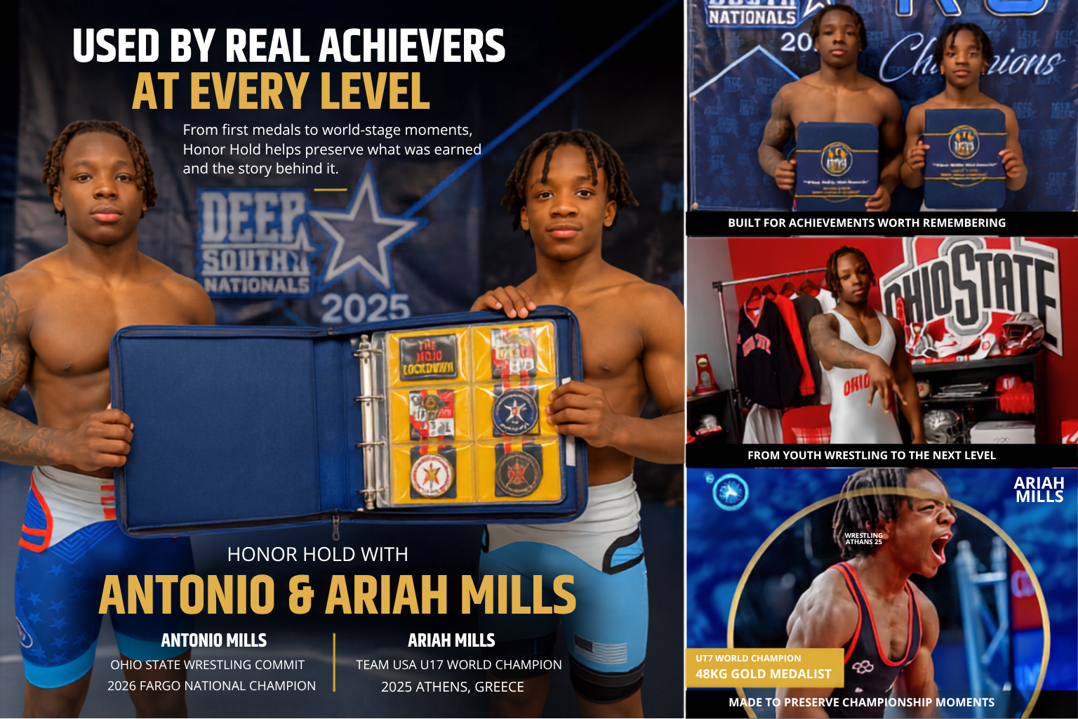 Honor Hold with wrestlers Antonio and Ariah Mills